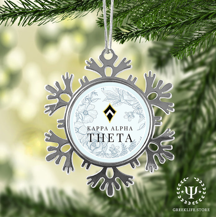 Kappa Alpha Theta Christmas Ornament - Snowflake Metal