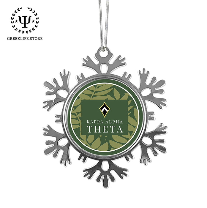 Kappa Alpha Theta Christmas Ornament - Snowflake Metal