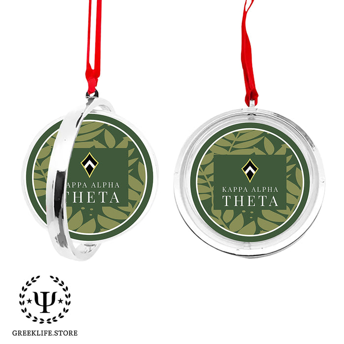 Kappa Alpha Theta Christmas Reversible Flat Round Ornament