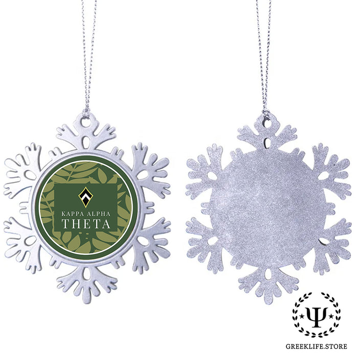 Kappa Alpha Theta Christmas Ornament - Snowflake Metal