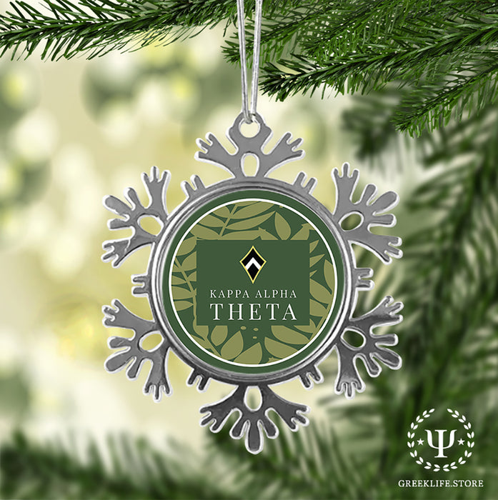 Kappa Alpha Theta Christmas Ornament - Snowflake Metal