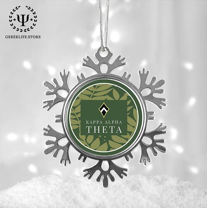 Kappa Alpha Theta Christmas Ornament - Snowflake Metal
