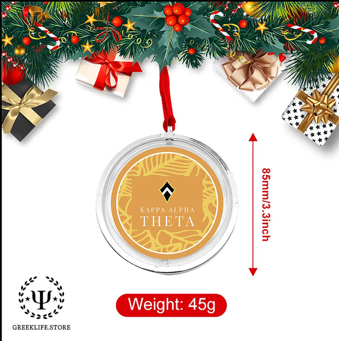 Kappa Alpha Theta Christmas Reversible Flat Round Ornament