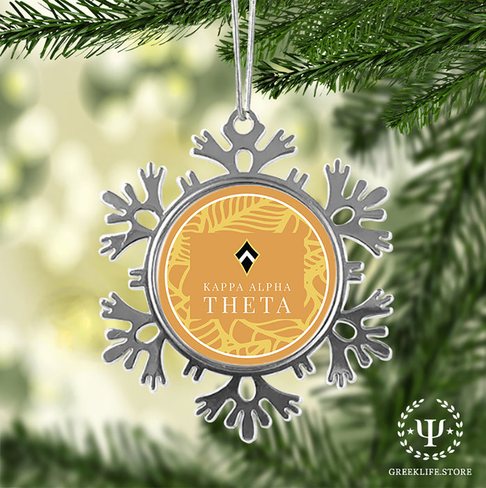 Kappa Alpha Theta Christmas Ornament - Snowflake Metal
