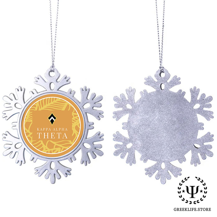 Kappa Alpha Theta Christmas Ornament - Snowflake Metal