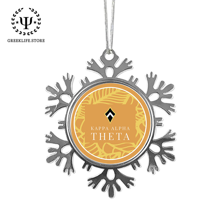 Kappa Alpha Theta Christmas Ornament - Snowflake Metal