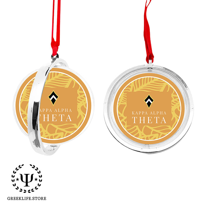 Kappa Alpha Theta Christmas Reversible Flat Round Ornament