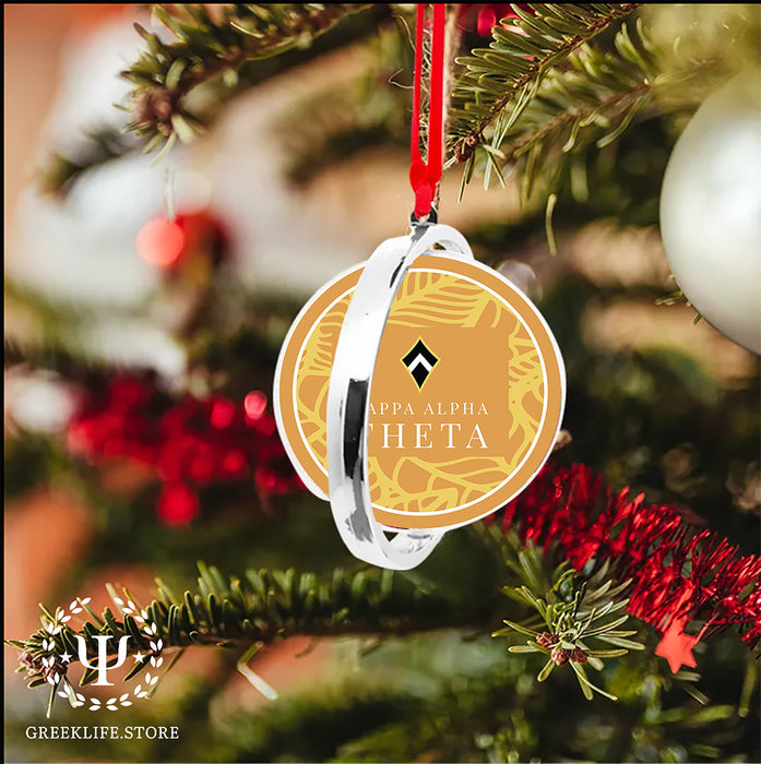 Kappa Alpha Theta Christmas Reversible Flat Round Ornament