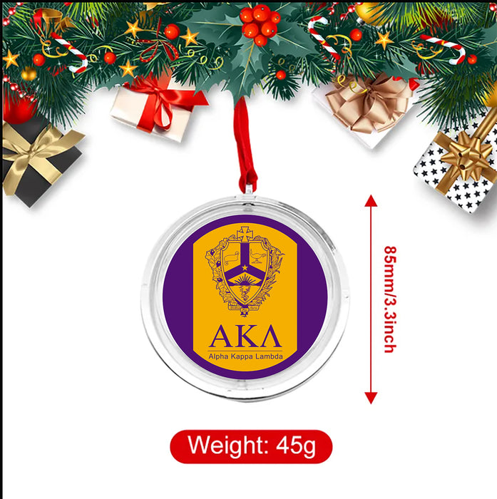 Alpha Kappa Lambda Christmas Reversible Flat Round Ornament
