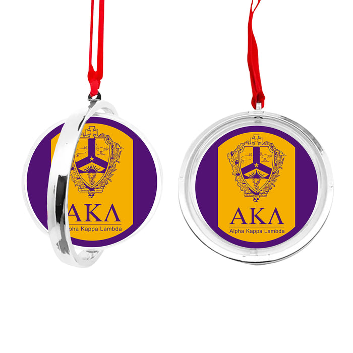 Alpha Kappa Lambda Christmas Reversible Flat Round Ornament