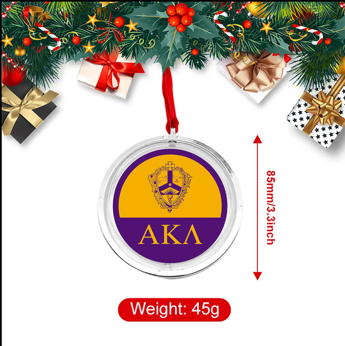 Alpha Kappa Lambda Christmas Reversible Flat Round Ornament