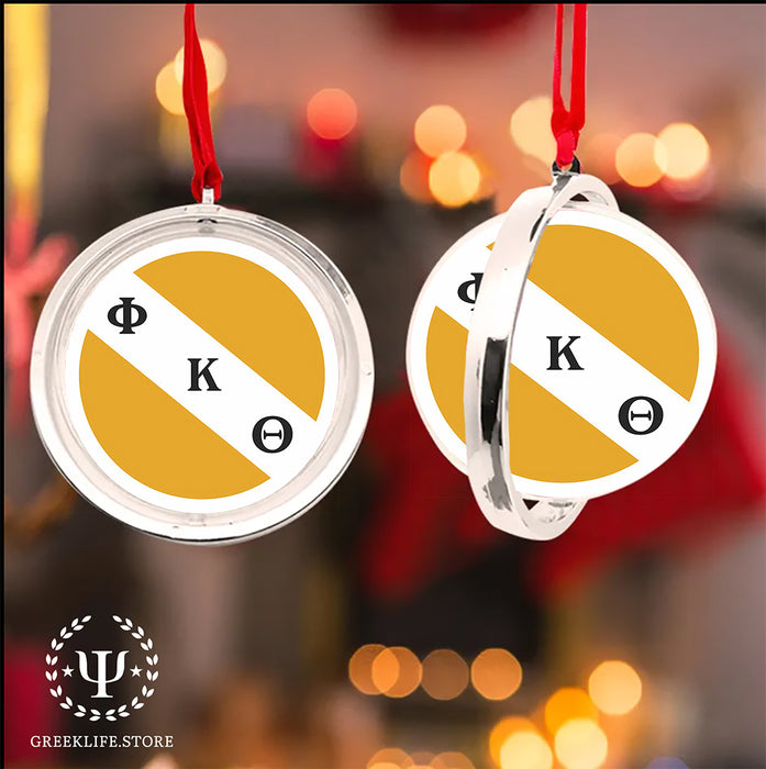 Phi Kappa Theta Christmas Reversible Flat Round Ornament
