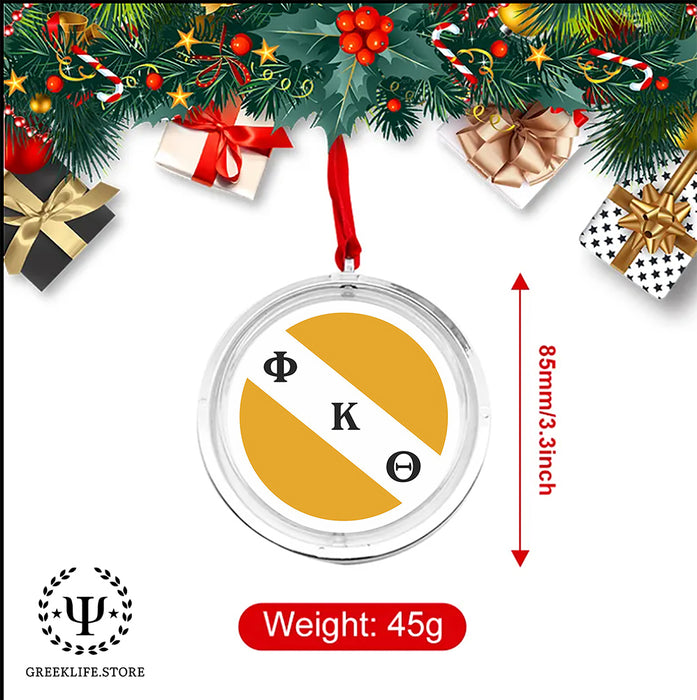 Phi Kappa Theta Christmas Reversible Flat Round Ornament