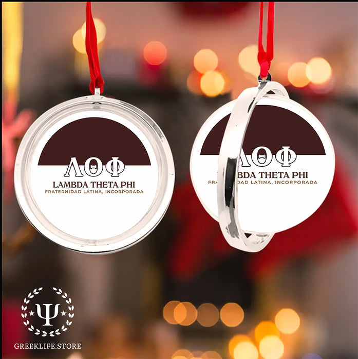 Lambda Theta Phi Christmas Reversible Flat Round Ornament