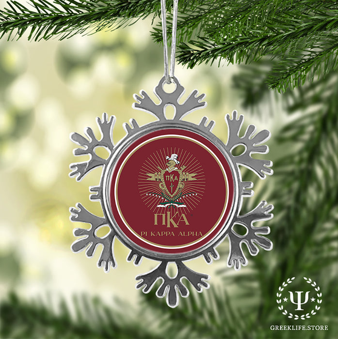 Pi Kappa Alpha Christmas Ornament - Snowflake Metal
