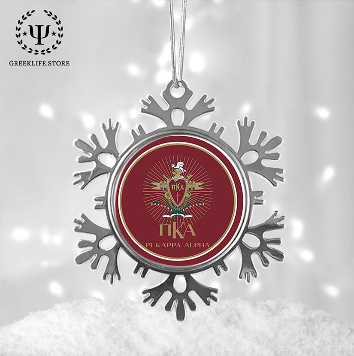 Pi Kappa Alpha Christmas Ornament - Snowflake Metal