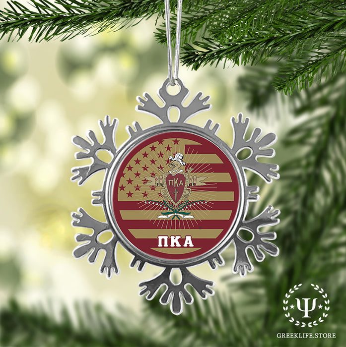 Pi Kappa Alpha Christmas Ornament - Snowflake Metal