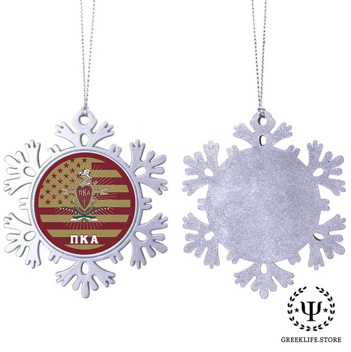 Pi Kappa Alpha Christmas Ornament - Snowflake Metal