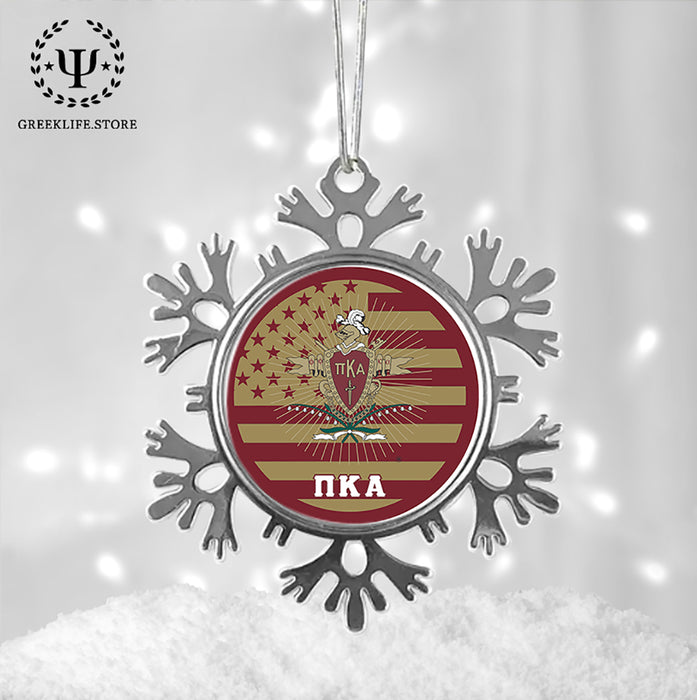 Pi Kappa Alpha Christmas Ornament - Snowflake Metal