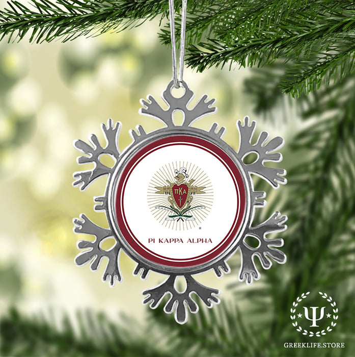 Pi Kappa Alpha Christmas Ornament - Snowflake Metal