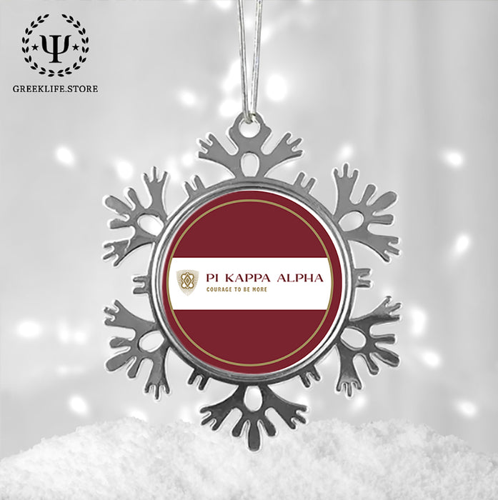 Pi Kappa Alpha Christmas Ornament - Snowflake Metal
