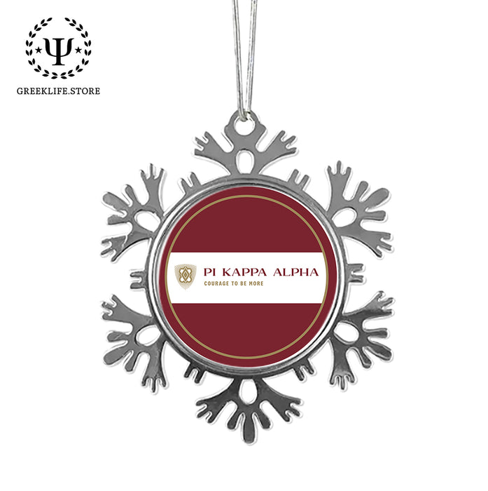 Pi Kappa Alpha Christmas Ornament - Snowflake Metal