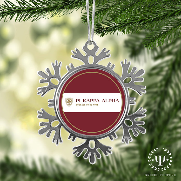 Pi Kappa Alpha Christmas Ornament - Snowflake Metal