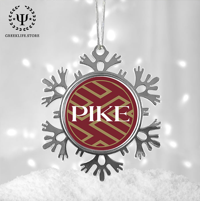 Pi Kappa Alpha Christmas Ornament - Snowflake Metal