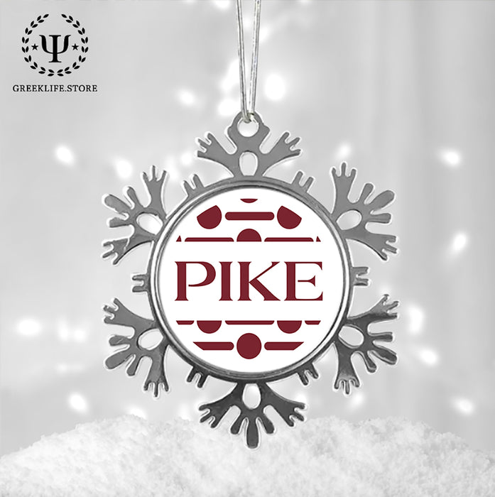 Pi Kappa Alpha Christmas Ornament - Snowflake Metal