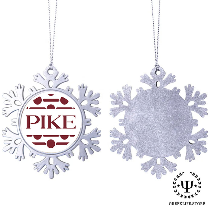 Pi Kappa Alpha Christmas Ornament - Snowflake Metal