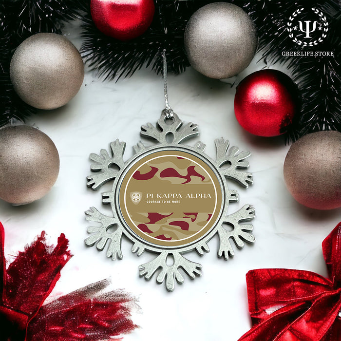 Pi Kappa Alpha Christmas Ornament - Snowflake Metal