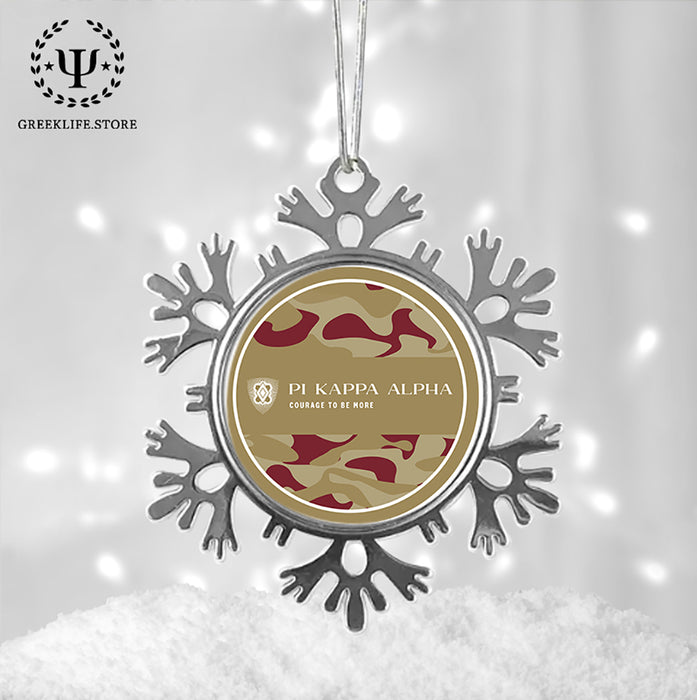 Pi Kappa Alpha Christmas Ornament - Snowflake Metal