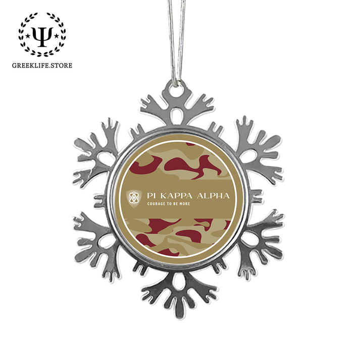 Pi Kappa Alpha Christmas Ornament - Snowflake Metal