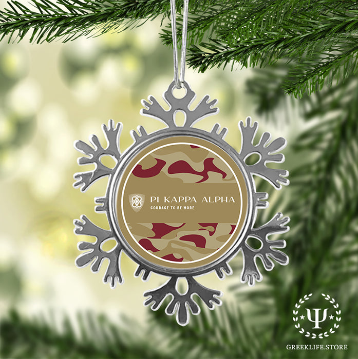 Pi Kappa Alpha Christmas Ornament - Snowflake Metal