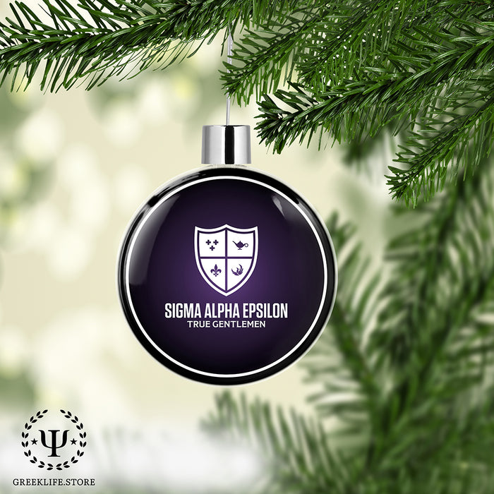 Sigma Alpha Epsilon Christmas Ornament Flat Round