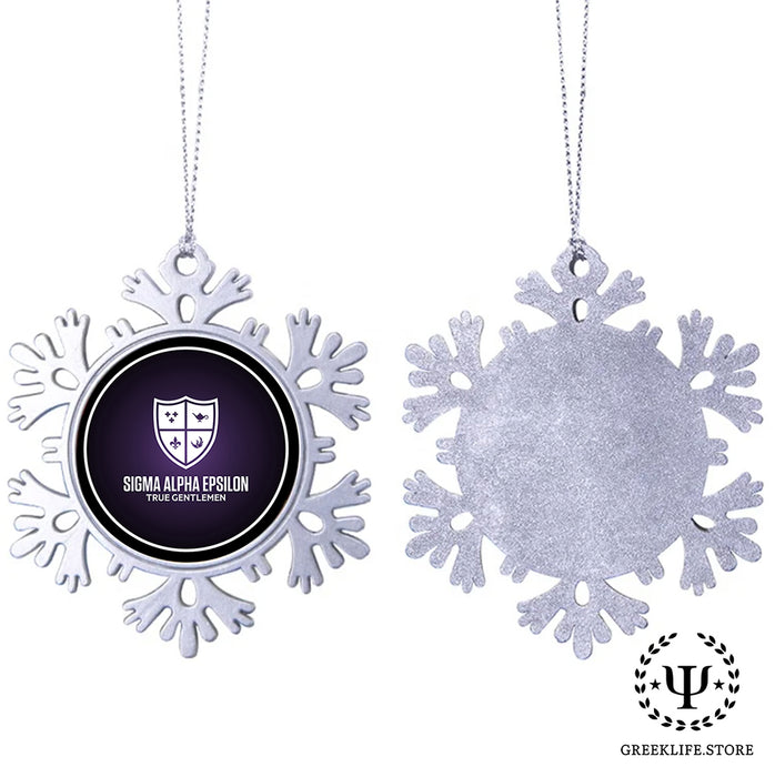 Sigma Alpha Epsilon Christmas Ornament - Snowflake Metal