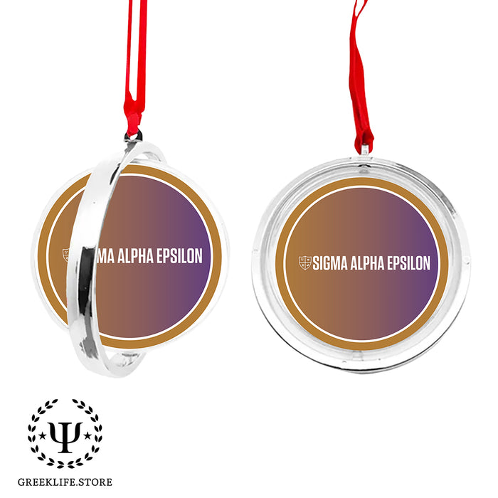 Sigma Alpha Epsilon Christmas Reversible Flat Round Ornament