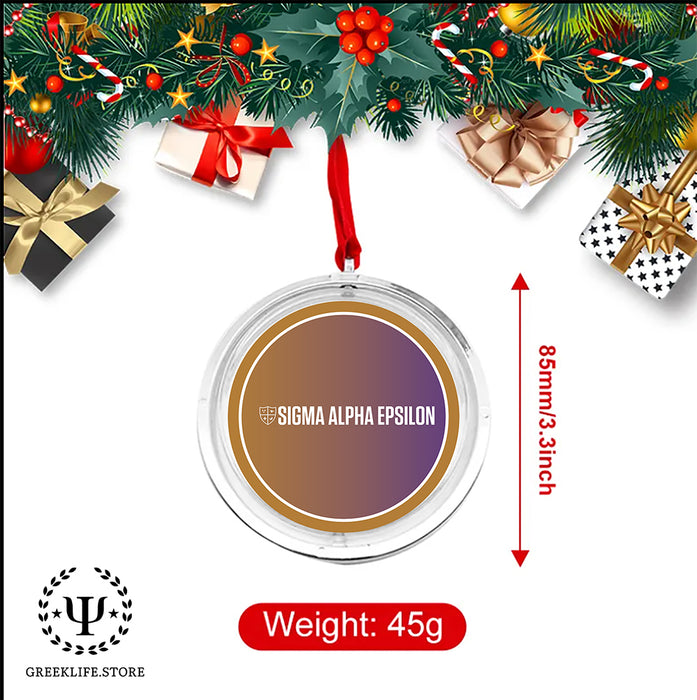 Sigma Alpha Epsilon Christmas Reversible Flat Round Ornament
