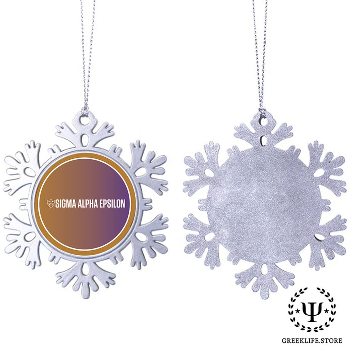 Sigma Alpha Epsilon Christmas Ornament - Snowflake Metal