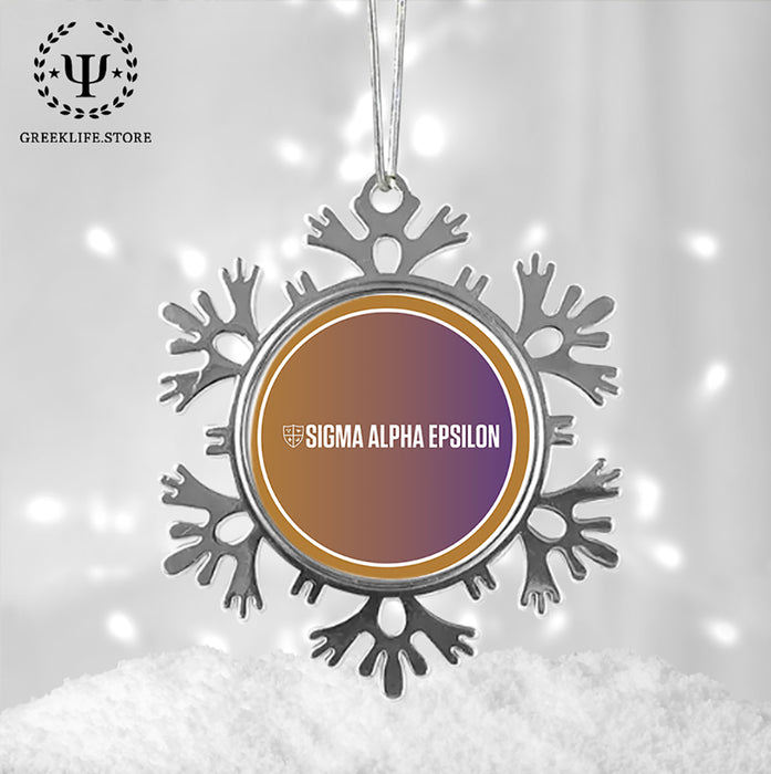 Sigma Alpha Epsilon Christmas Ornament - Snowflake Metal