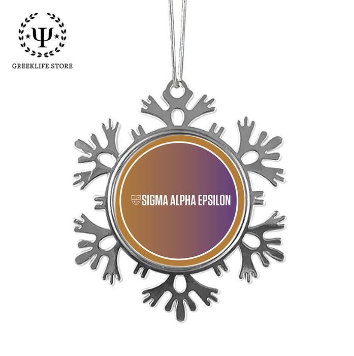 Sigma Alpha Epsilon Christmas Ornament - Snowflake Metal