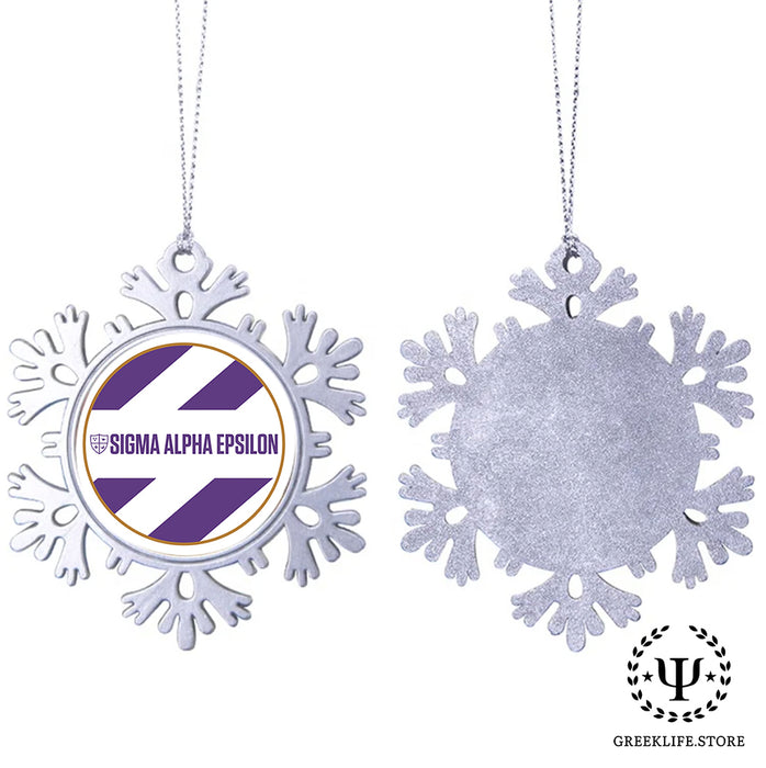 Sigma Alpha Epsilon Christmas Ornament - Snowflake Metal