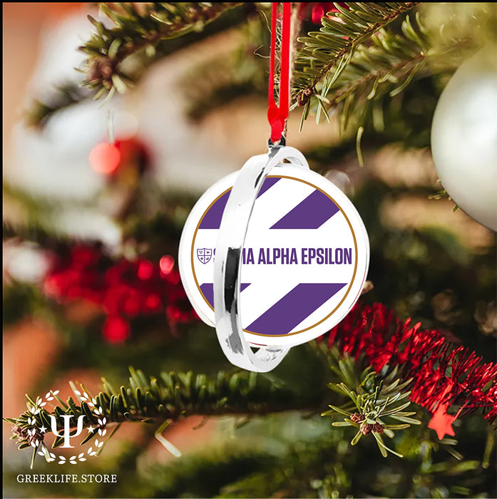 Sigma Alpha Epsilon Christmas Reversible Flat Round Ornament