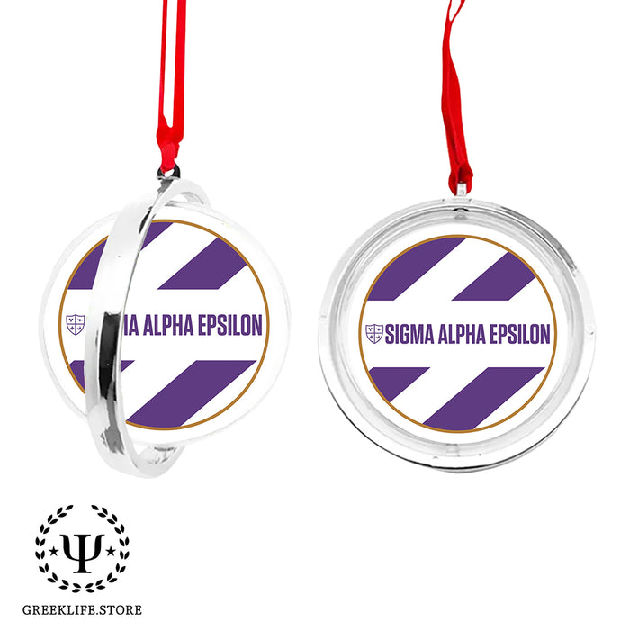 Sigma Alpha Epsilon Christmas Reversible Flat Round Ornament