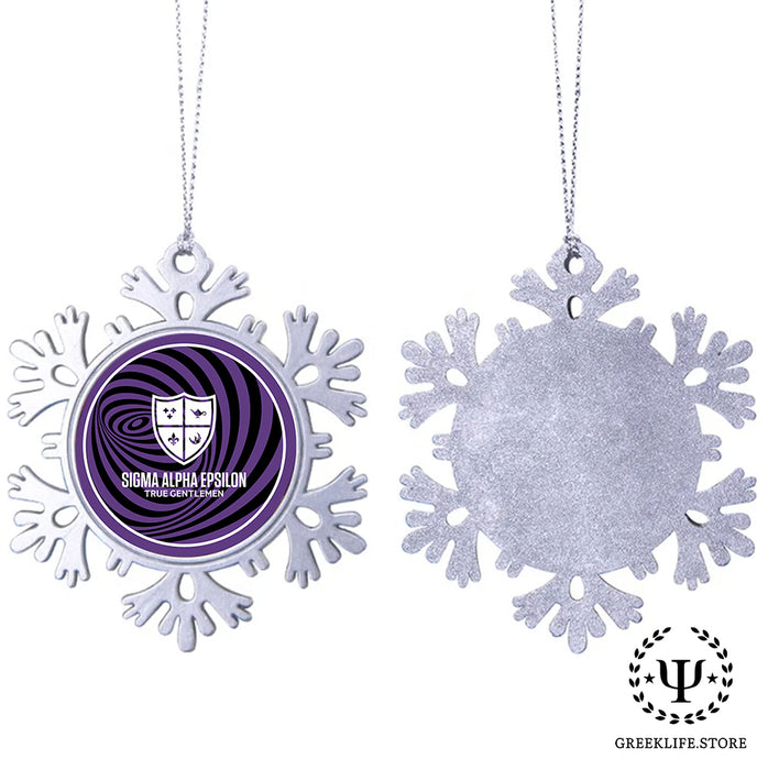 Sigma Alpha Epsilon Christmas Ornament - Snowflake Metal