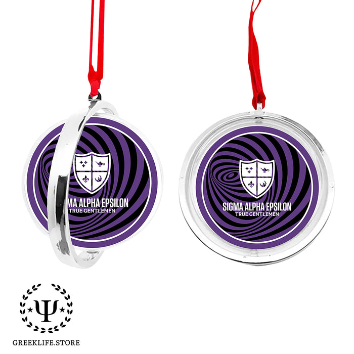 Sigma Alpha Epsilon Christmas Reversible Flat Round Ornament