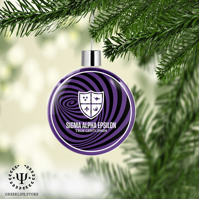 Sigma Alpha Epsilon Christmas Ornament Flat Round