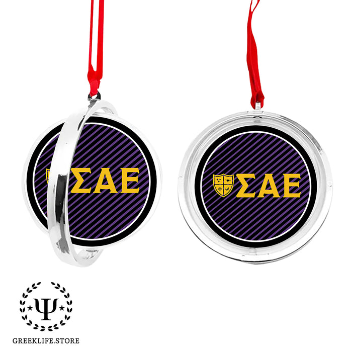 Sigma Alpha Epsilon Christmas Reversible Flat Round Ornament
