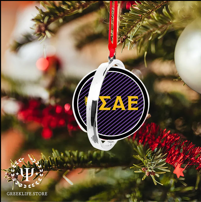 Sigma Alpha Epsilon Christmas Reversible Flat Round Ornament