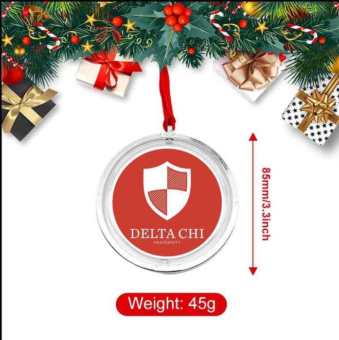 Delta Chi Christmas Reversible Flat Round Ornament